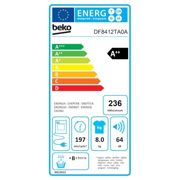 Beko Droger - DF8412TA0A - Warmtepomp - Nieuw - Afbeelding 6
