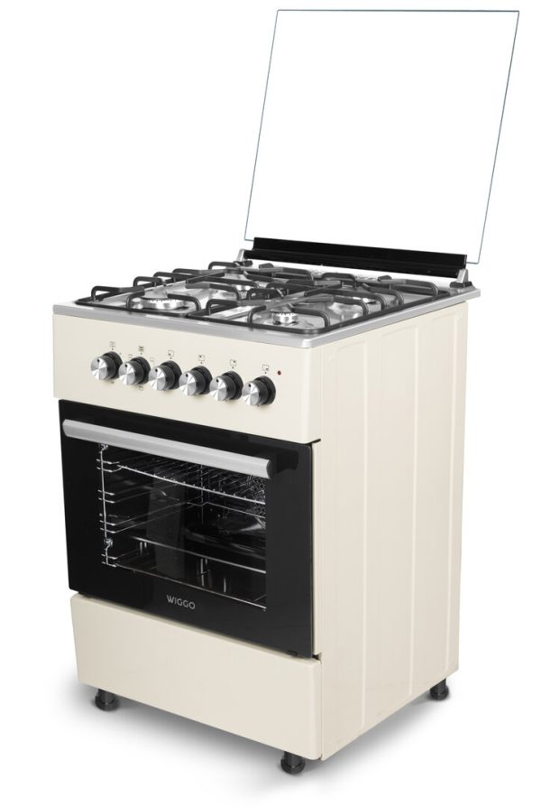 Wiggo WO-E603R (CX) - Vrijstaand Fornuis - Créme RVS - A - Nieuw - Afbeelding 2