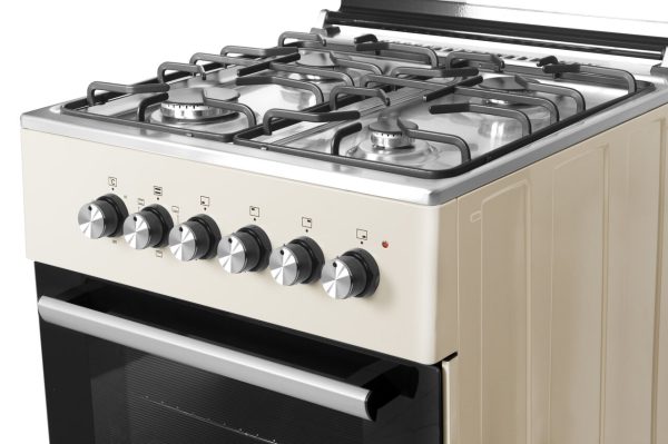 Wiggo WO-E603R (CX) - Vrijstaand Fornuis - Créme RVS - A - Nieuw - Afbeelding 3
