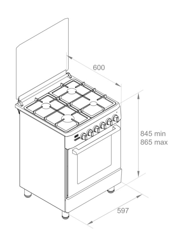 Wiggo WO-E609R (CX) - Vrijstaand Fornuis - Créme RVS - Nieuw - Afbeelding 7