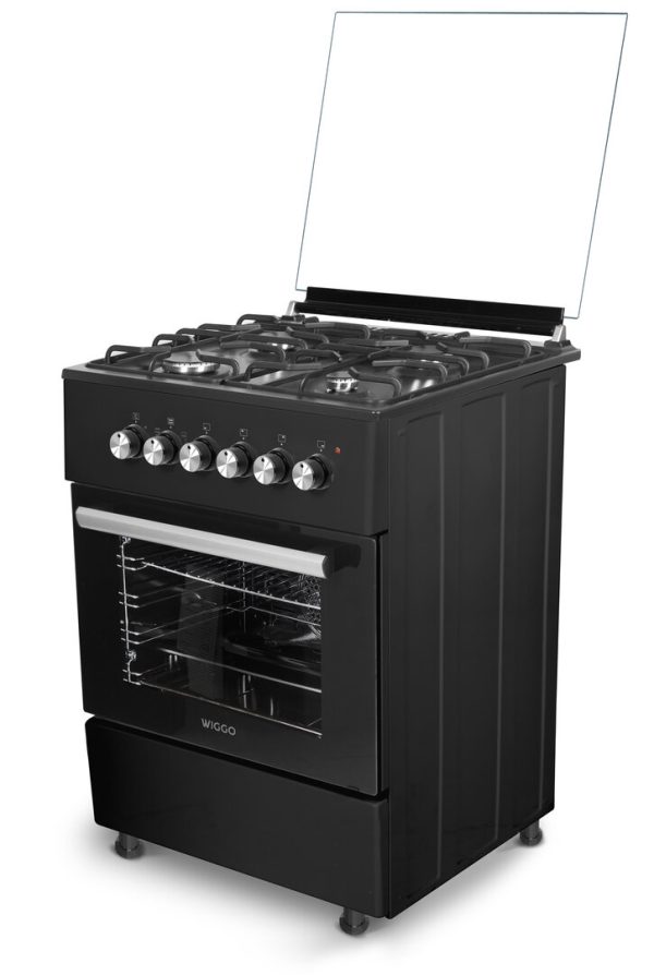 Wiggo WO-E603R (BB) - Vrijstaand Fornuis - Zwart - A - Nieuw - Afbeelding 2