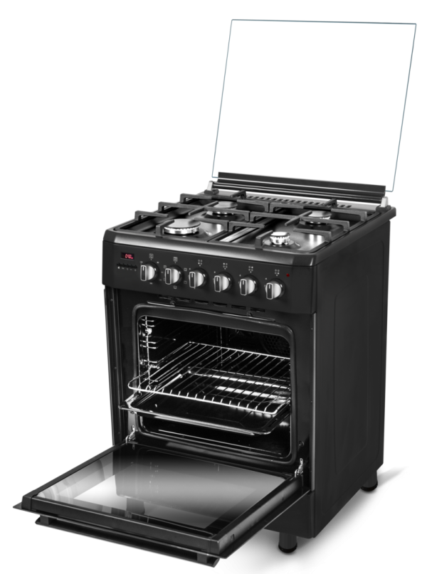 Wiggo WO-E603R (BB) - Vrijstaand Fornuis - Zwart - A - Nieuw - Afbeelding 3