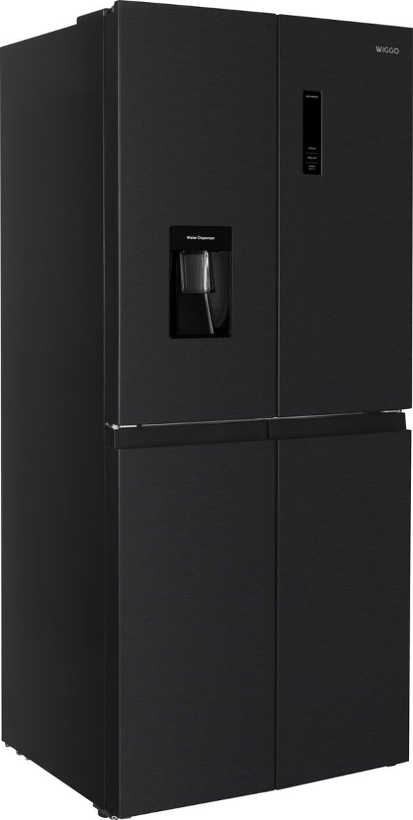 Wiggo WR-MD18(DX) - Amerikaanse Koelkast - No Frost - Water Dispenser - Met Display - Super Freeze - 419 Liter - Zwart - Afbeelding 2