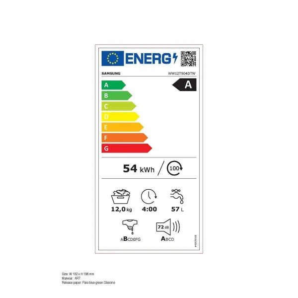 B-KEUS Samsung WW12T504DTW/S3 12KG Wasmachine - Afbeelding 2